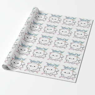 Cheeky Kawaii Style Kitten Wrapping Paper