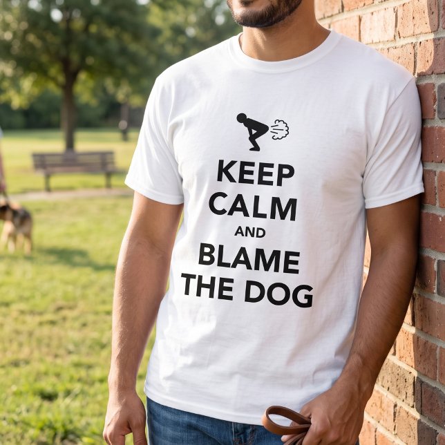 Cheeky Keep Calm Dog Toot Parody T-Shirt (Creator Uploaded)