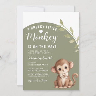 Cheeky Little Monkey Is On The Way Baby Shower Invitation