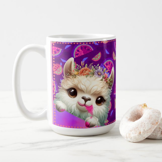 Cheeky Llama Coffee Mug (With Donut)