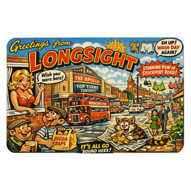 Cheeky Longsight Postcard Magnet (Horizontal)