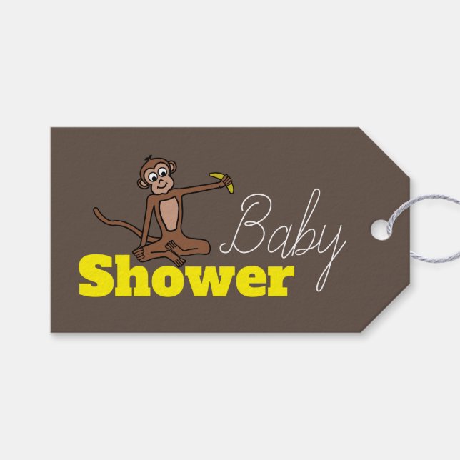 Cheeky Monkey, Baby Shower Gift Tags (Front (Horizontal))