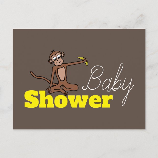 Cheeky Monkey, Baby Shower Invitation Postcard (Front)