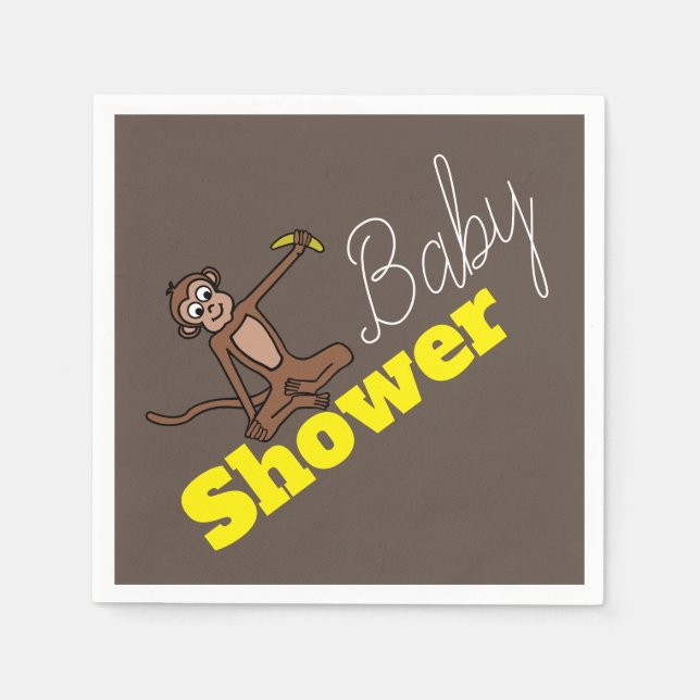 Cheeky Monkey, Baby Shower Napkin (Front)