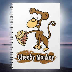 Cheeky Monkey Cartoon Design Spiral Notebook