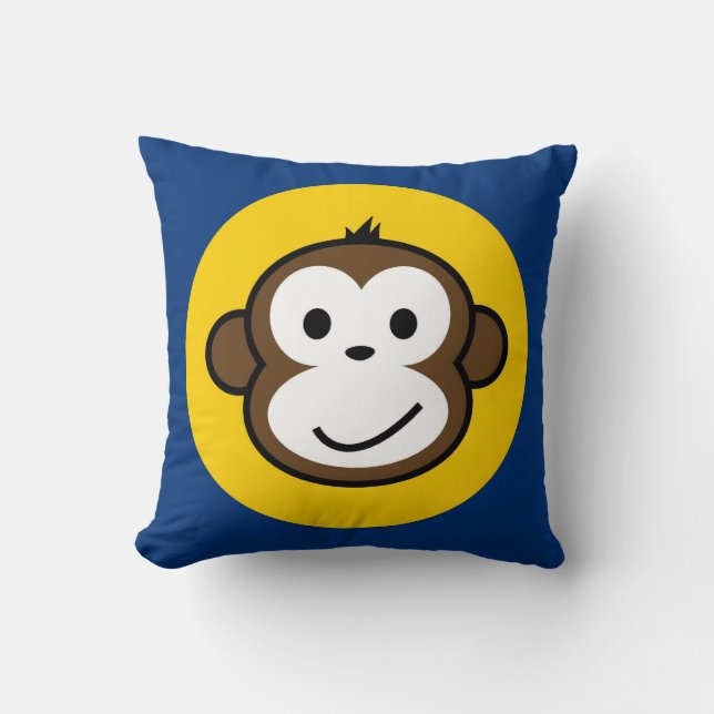 cheeky monkey cushion blue (Front)
