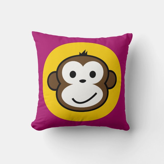 cheeky monkey cushion light purple (Front)