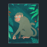 Cheeky Monkey in a Tree Postcard<br><div class="desc">Say hello to a friend with this cheeky monkey.</div>