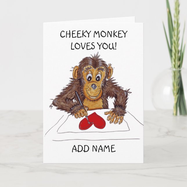 Cheeky Monkey Love  Card (Front)