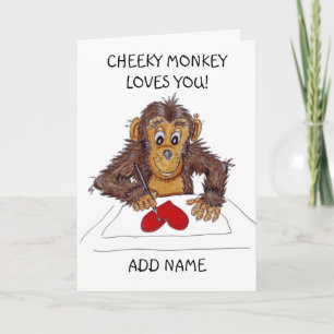 Cheeky Monkey Love Card