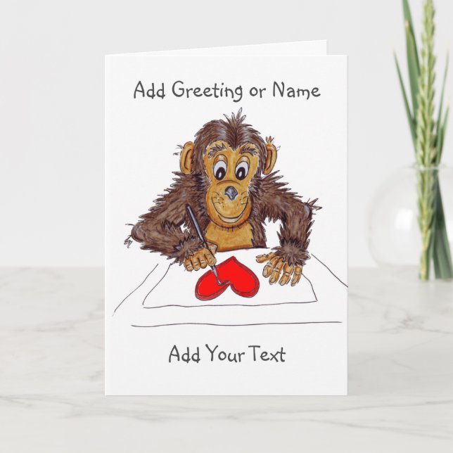 Cheeky Monkey Love  Card (Front)