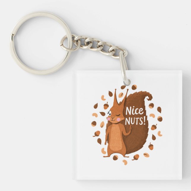 Cheeky Nutty Squirrel 41 Key Ring (Front)