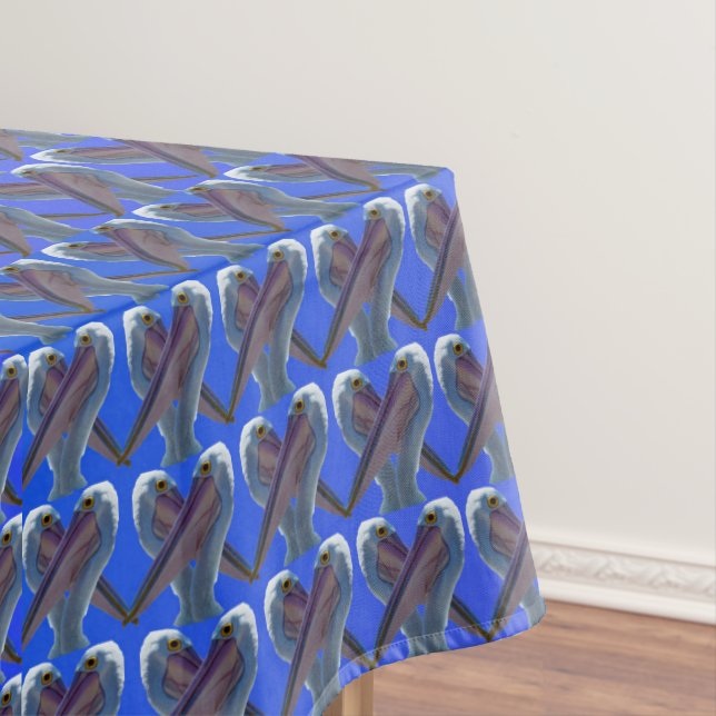 Cheeky Pelican Faces Pattern, Tablecloth (In Situ)