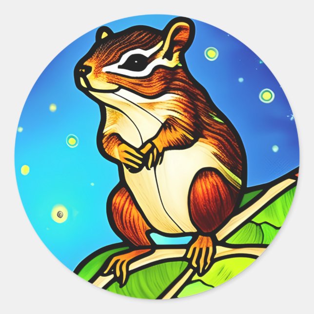 Cheeky, Playful Chipmunk Pal Classic Round Sticker (Front)