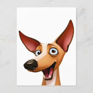 Cheeky Podenco - Playful Cartoon Hound Postcard