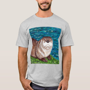 Cheeky River Otter painting T-Shirt