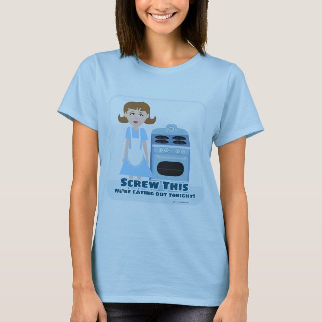 Cheeky Salty Kitsch Housewife Art Design T-Shirt (Front)