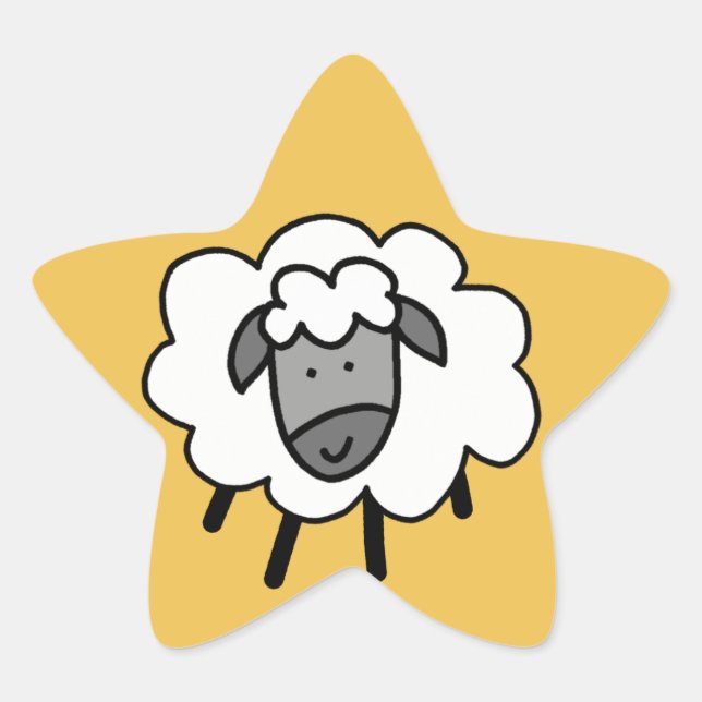 Cheeky Sheep Star Sticker (Front)