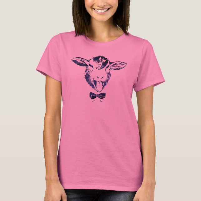Cheeky sheep with a bow tie T-Shirt (Front)