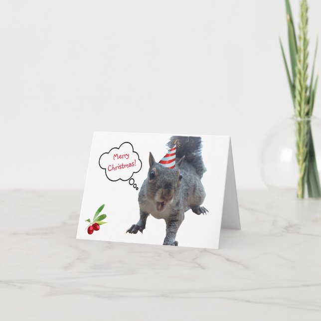 Cheeky Squirrel Christmas Card (Front)