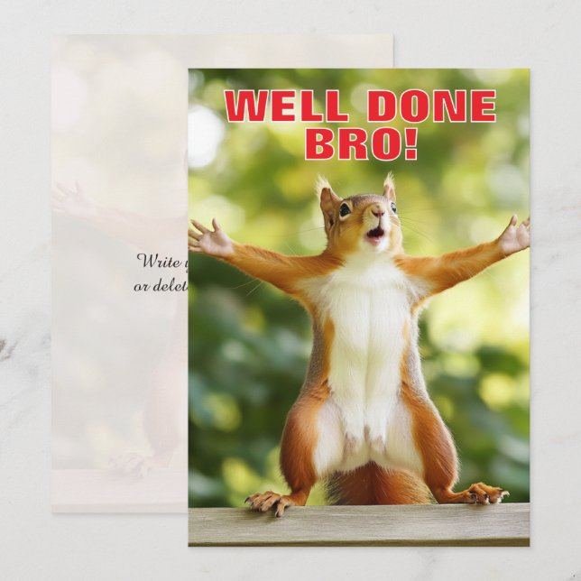 🎓Cheeky Squirrel Congrats Card  (Front/Back)