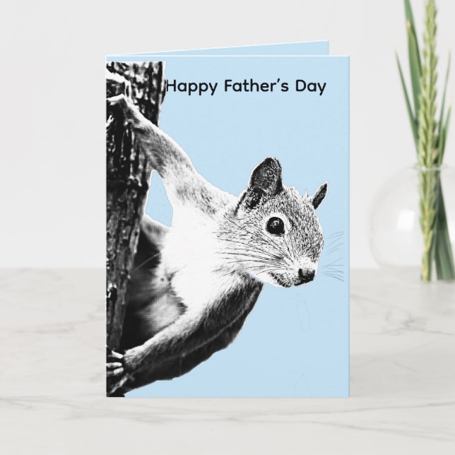 Cheeky Squirrel Editable Funny Father’s Day Card (Front)