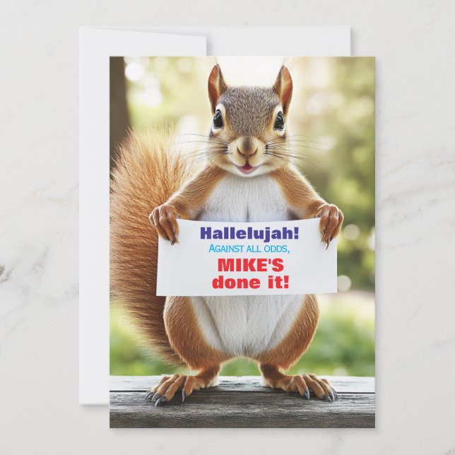 🎓Cheeky Squirrel Graduation Announcement (Front)