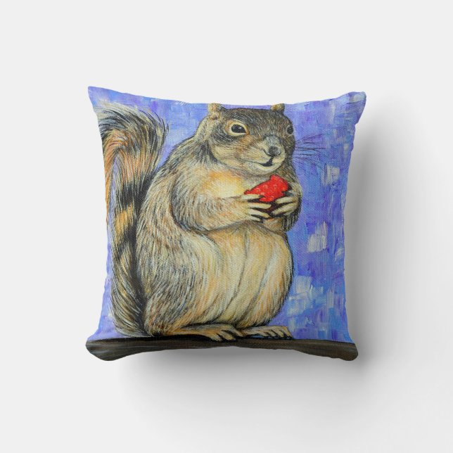 Cheeky Squirrel Painting Cushion (Front)