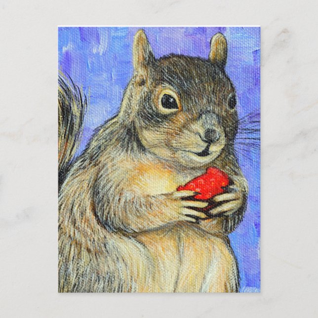 Cheeky Squirrel Painting Postcard (Front)