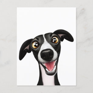 Cheeky Whippet in a cute cartoon art Postcard