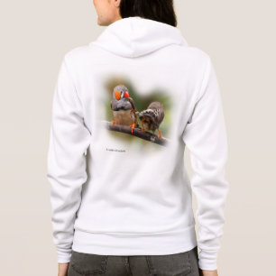 Cheeky Zebra Finches Songbirds on Branch Hoodie