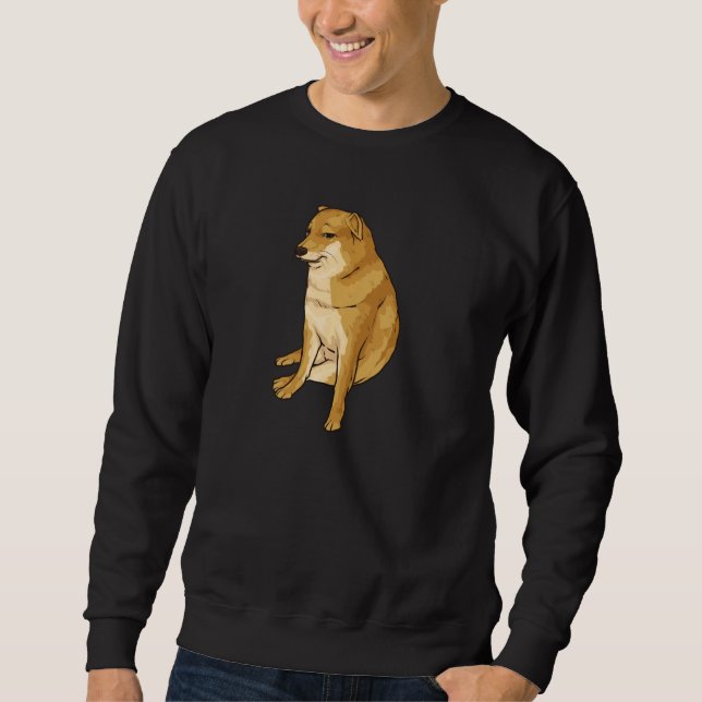 Cheems Dog Funny Shiba Inu Dank Meme Pullover (Front)