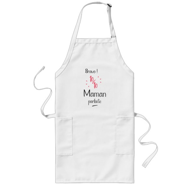Cheer 10 out of 10 perfect mom long apron (Front)