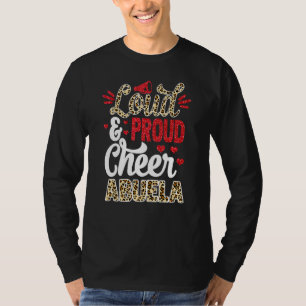 Cheer Abuela Biggest Fan Leopard Print And Pom Pom T-Shirt
