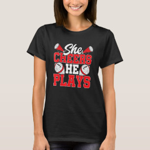 Cheer and Football Mom Cheer Mom Of Both Football  T-Shirt