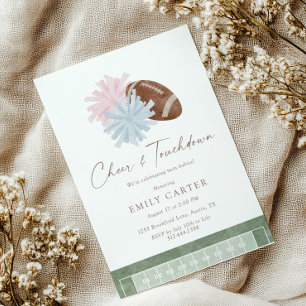 Cheer and Touchdown Twin Baby Shower Invitation