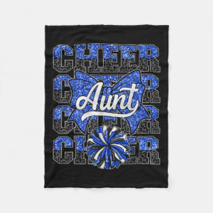 Cheer Aunt Auntie Bow Sport Cheerleader Cheerleadi Fleece Blanket