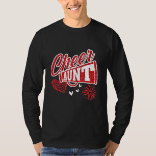 Cheer Aunt Biggest Fan Leopard Print And Pom Pom 2 T-Shirt