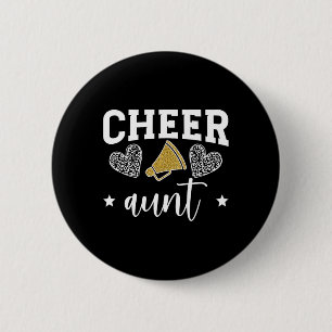 Cheer Aunt Hearts Cheerleading Aunt Of A Cheerlead 6 Cm Round Badge