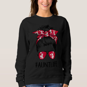 Cheer Aunt Life Messy Bun Hair Cheerleader Mother' Sweatshirt