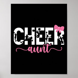 Cheer Aunt Of A Cheerleader Auntie Bow Cheerleadin Poster