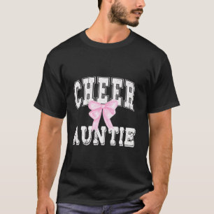 Cheer AUNTIE Coquette Pink Bow Cheerleader T-Shirt