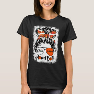 Cheer Basketball Mum Of Both Messy Bun Hair Glasse T-Shirt