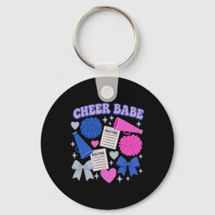 Cheer Be Coquette Cheerleading Routine Graphic  Key Ring