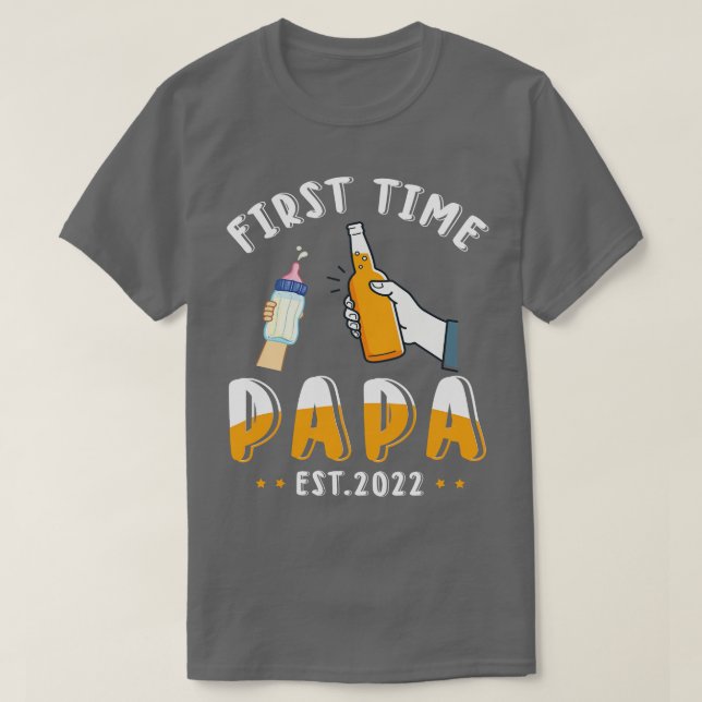 Cheer Beer And Milk 1st Father Day First Time Papa T-Shirt (Design Front)