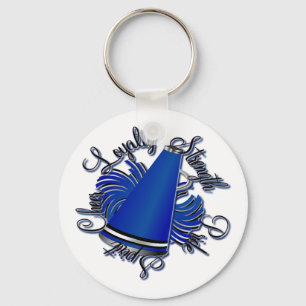 Cheer Black Blue and White Qualities Key Ring