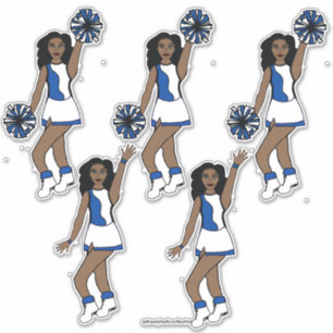Cheer Blue 14" x 14" Custom-Cut Vinyl Stickers #1
