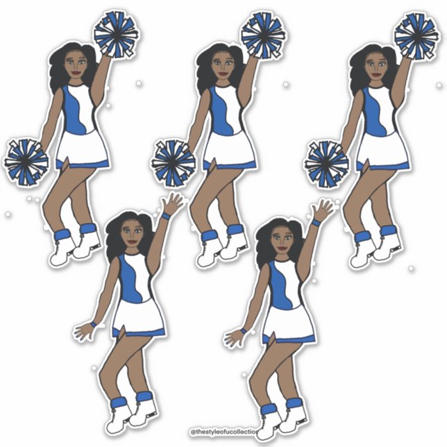 Cheer Blue 14" x 14" Custom-Cut Vinyl Stickers #1 (Front)
