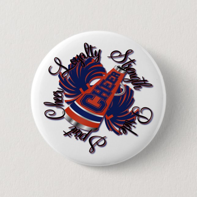 Cheer Blue and Orange Qualities 6 Cm Round Badge (Front)