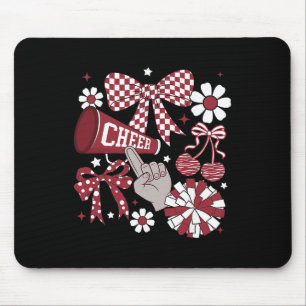 Cheer Checkered Coquette Bow Cheerleading Footll G Mouse Pad